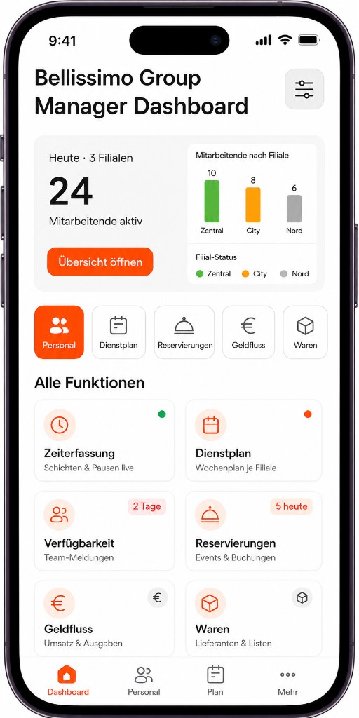 Punch Card Manager Dashboard — App-Vorschau